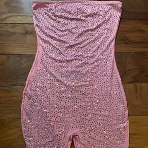 AKIRA Pink Sequin Romper